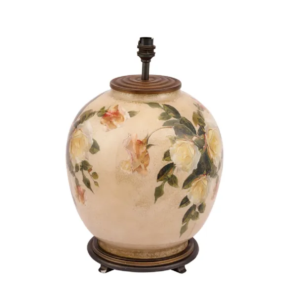 Rose Floral Design Large Glass Table Lamp Base