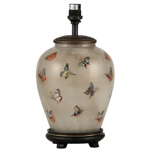 Colourful Butterflies Golden Glass Table Lamp