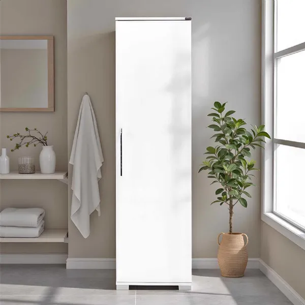 Adore White High Gloss 1 Door Storage Unit with Shelves Multi Purpose Cabinet