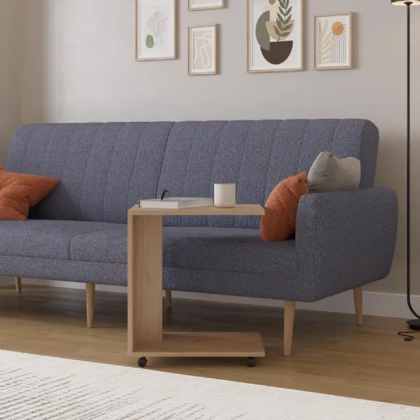 Adore Florida Oak Effect Sofa Laptop Table on Castors Mobile Side Table