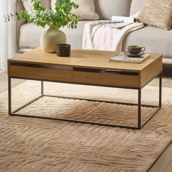 Kade 100cm Oak Effect Rectangular Storage Coffee Table