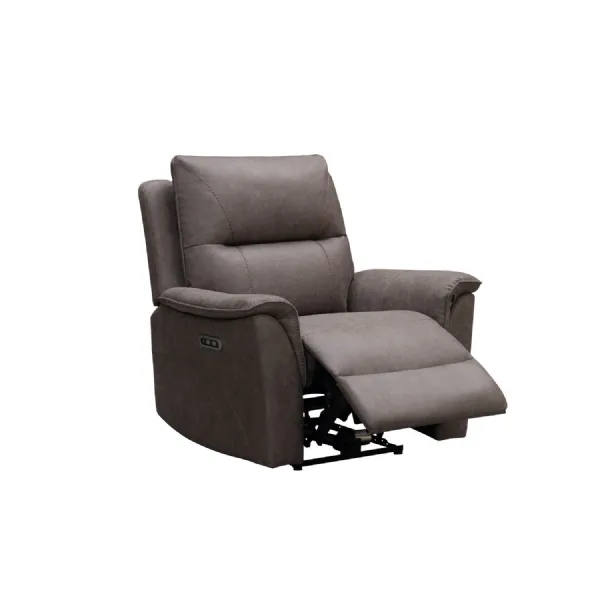 Modern Truffle Fabric 1 Seater Electric Reclining Armchair