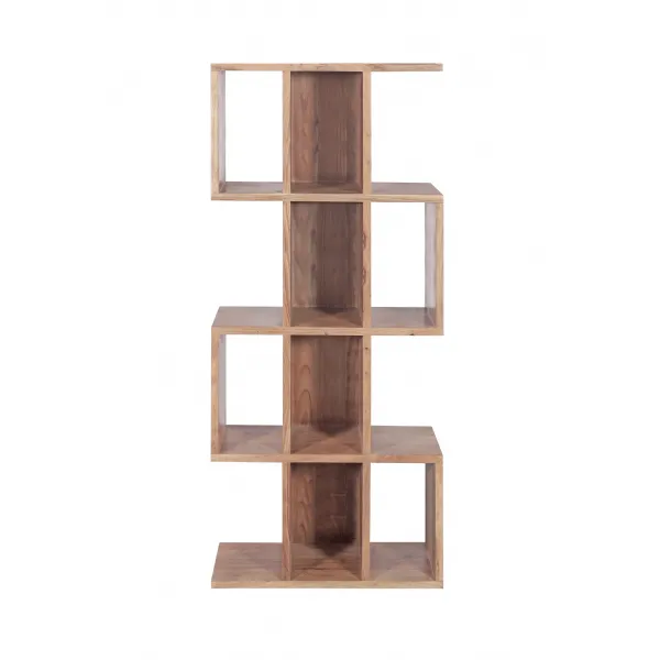 Modern Acacia Wood Tiered Shelving Unit with Open Cube Design
