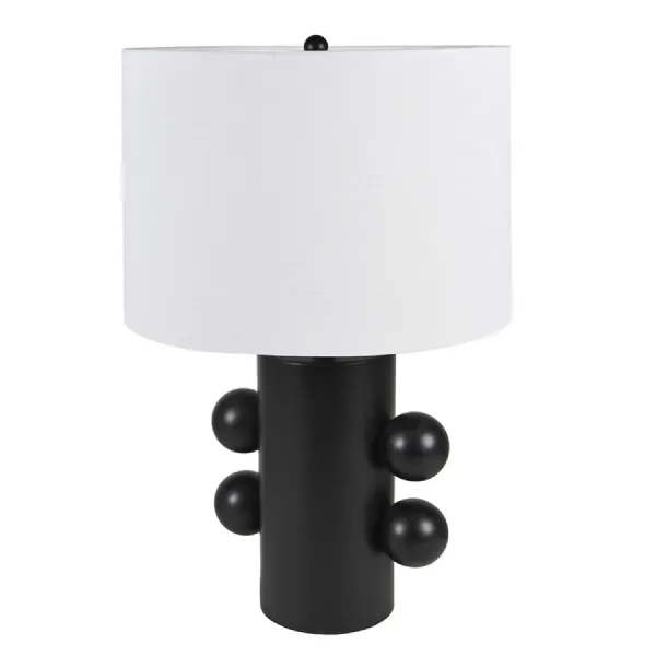 Matt Black Multi Ball Table Lamp with Linen Shade