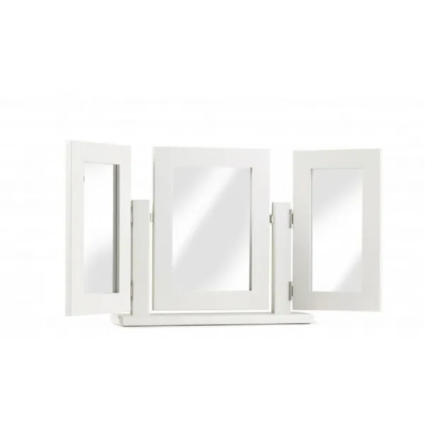 Painted and Solid Oak Profiled Top Dressing Table Triple Mirror