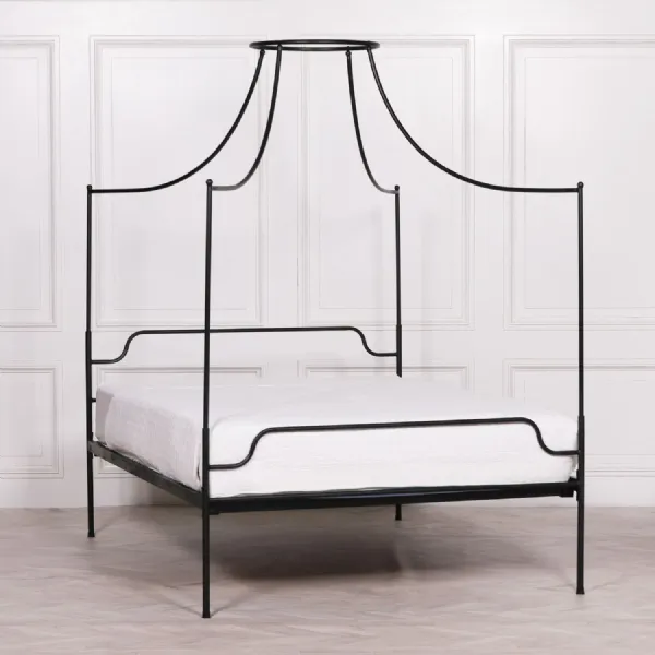 Black Iron 4ft6 Double Four Poster Bed