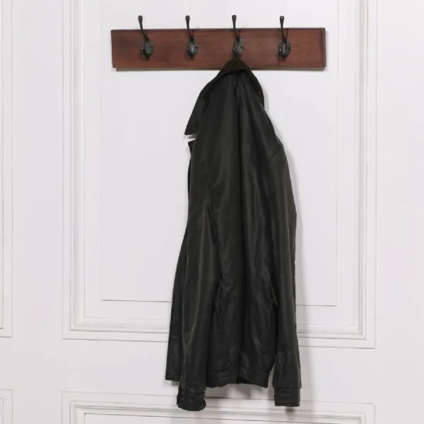 4 Iron Hook Wooden Coat Hanger