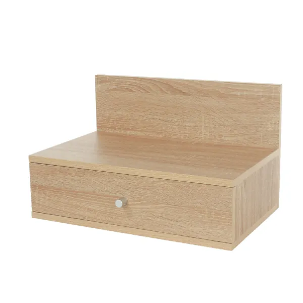 Natural Oak Effect 1 Drawer Wall Hanging Bedside Cabinet