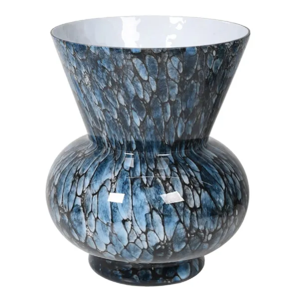 Blue Marble Glass Vase