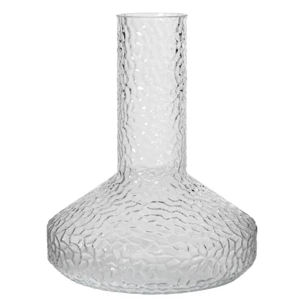 Clear Textured Glass Vase