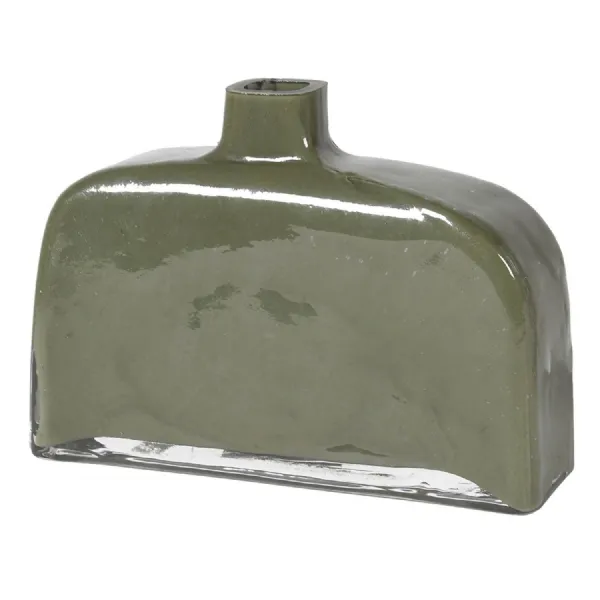 Olive Abstract Bud Vase