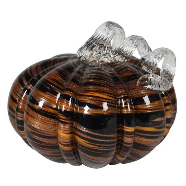 Black and Bronze Glass Pumpkin