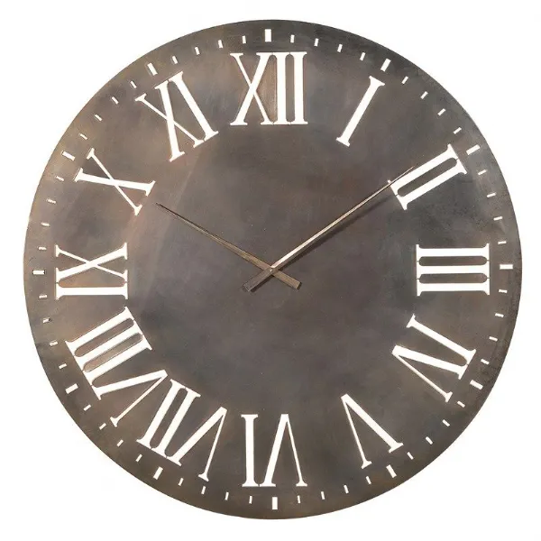 Industrial Iron Roman Numeral Wall Clock