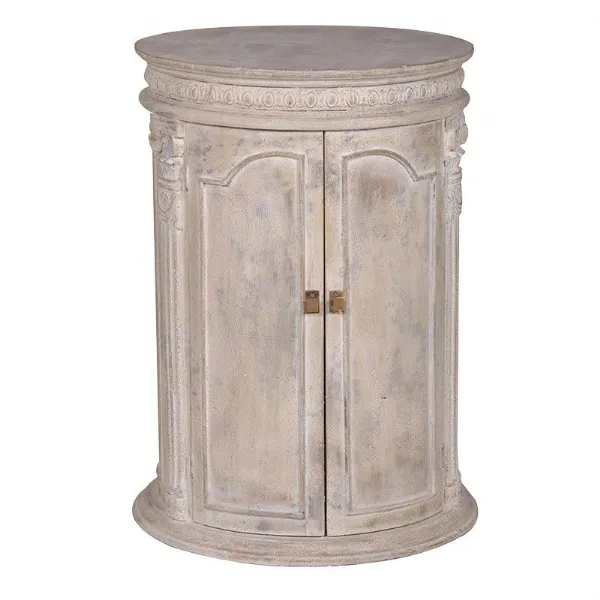 Shabby Chic Cylindrical Distressed 2 Door Cupboard