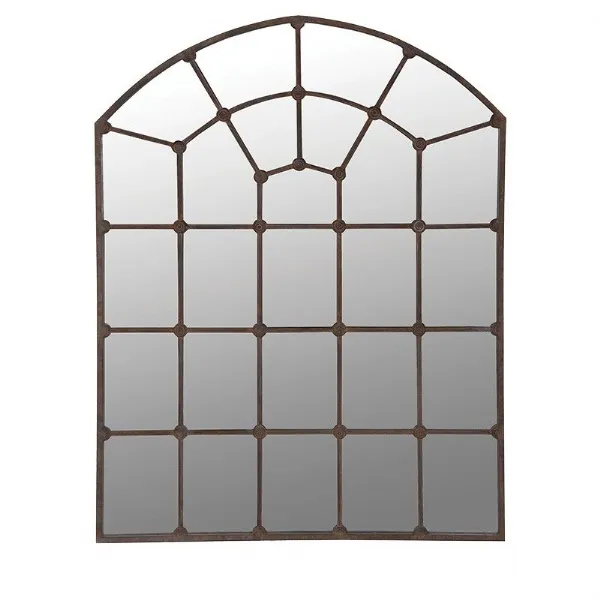 Extra Large Multi Window Effect Arched Metal Wall Mirror W132 x H179cm