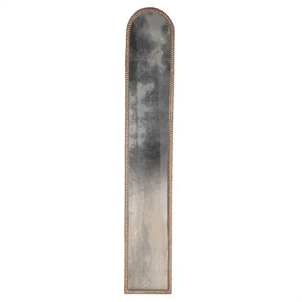Tall Slim Gold Rope Edged Wall Mirror