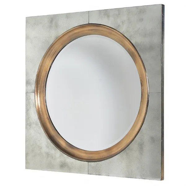 Round Mirror In Square Frame
