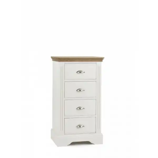 Kent Painted And Solid Oak Top 4 Drawer Bedside Table