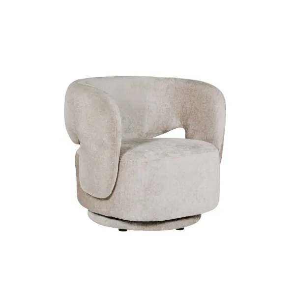 Mink Chenille Fabric Swivel Accent Chair