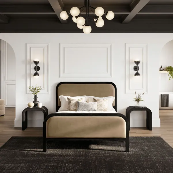 Sleek Modern Style Black Curved Side Table
