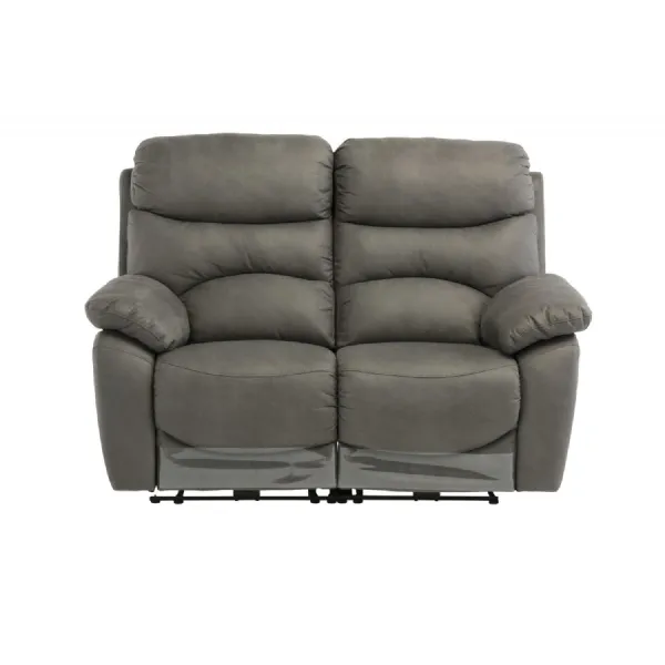 Grey Fabric 2 Seater Sofa Electric Power Recliner