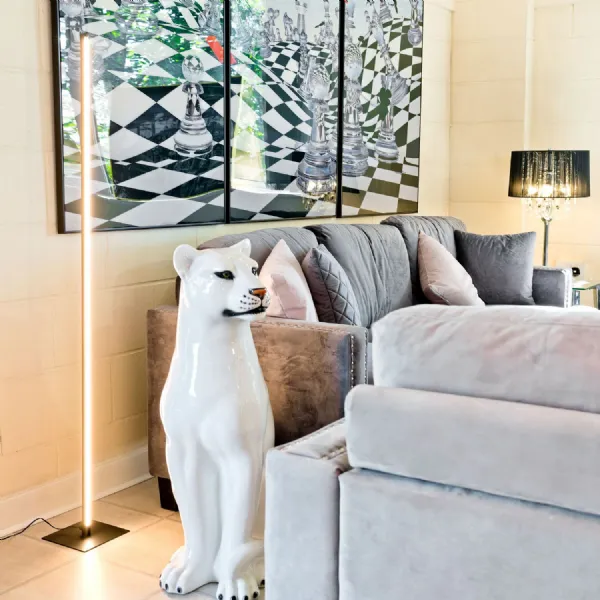 Black Metal LED Dimmable Floor Lamp Mains Operated