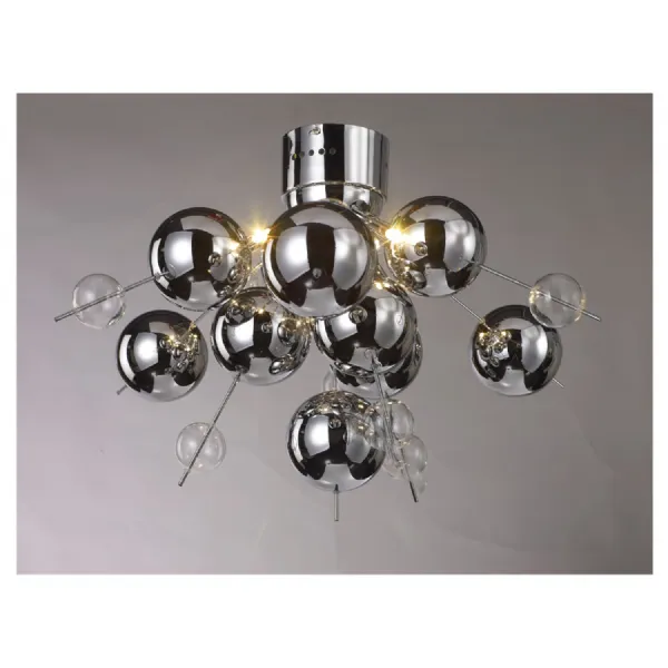 Chrome and Glass 6 Ball Bulbs Ceiling Light