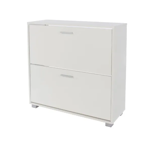 High Gloss White Wood 2 Door Shoe Cabinet