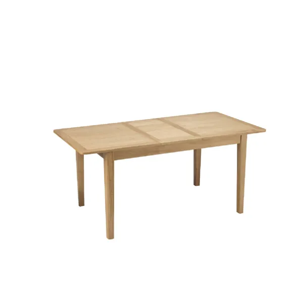 Natural Oak Veneer 4 Seater Rectangular Extending Dining Table with Tapered Legs