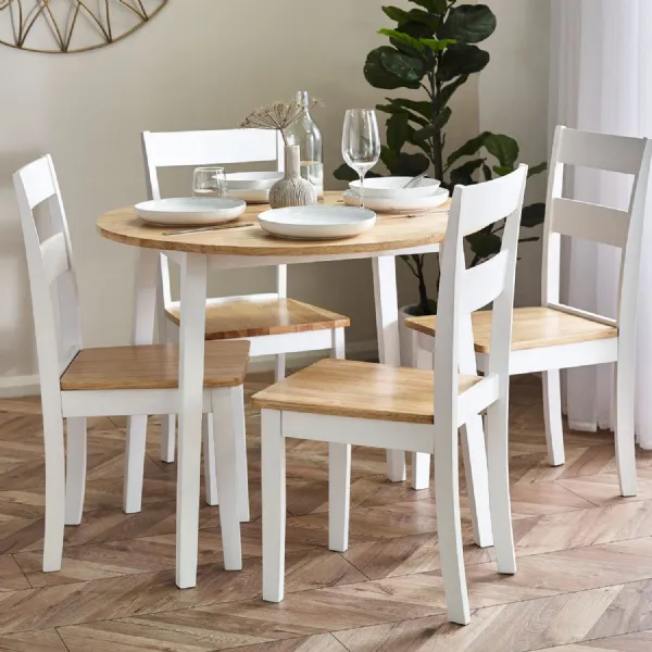 Linwood Round Drop Leaf Table Natural Top