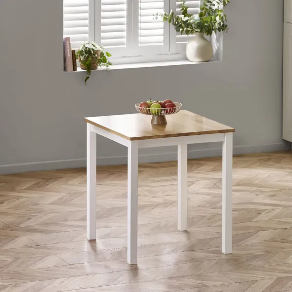 Linwood White and Oak 69cm Square Dining Table