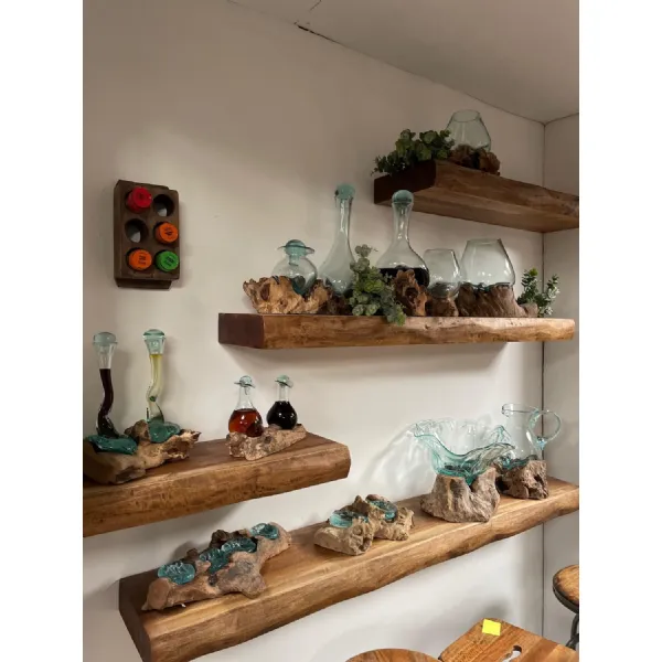 Natural Mango Wood Extra Large Live Edge Floating Shelving Unit