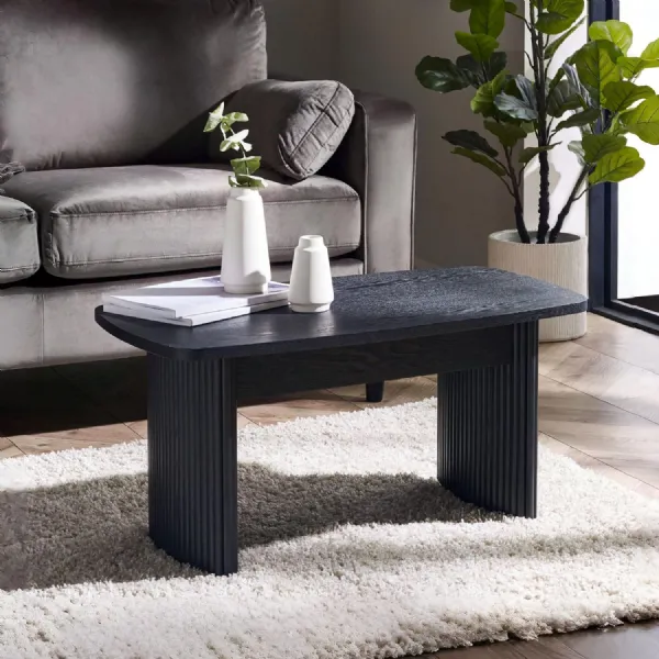 Louis Fluted Compact Coffee Table Black