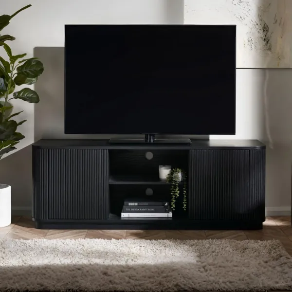 Louis Fluted TV Unit Black