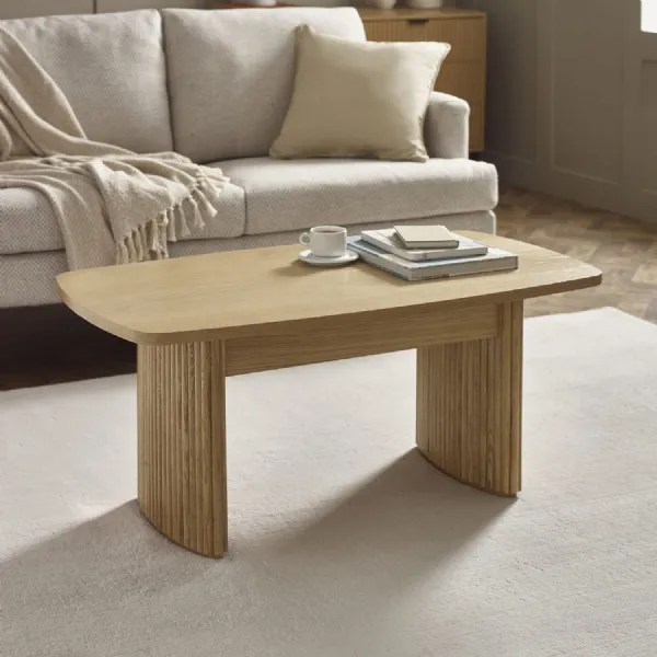 Louis Light Oak Effect Fluted 90cm Compact Coffee Table