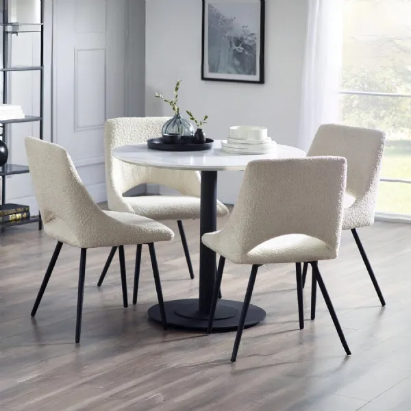 Luca 80cm Round Dining Table White