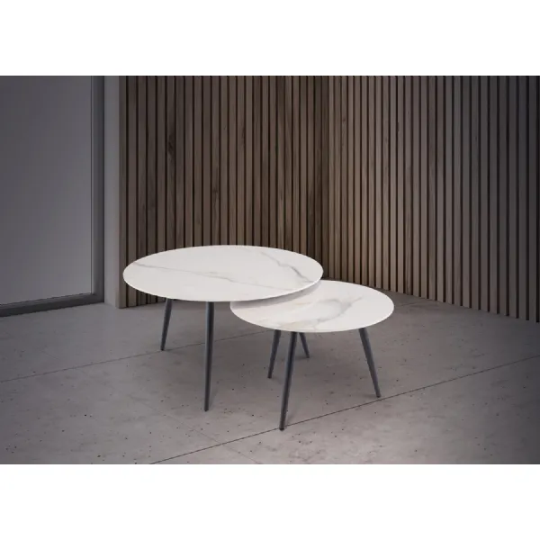 COFFEE TABLE SET BLACK WHITE