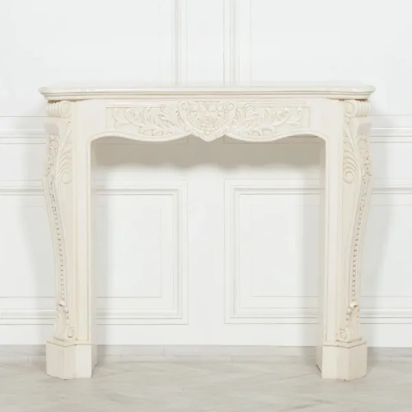Aged Ivory Carved Fire Surround