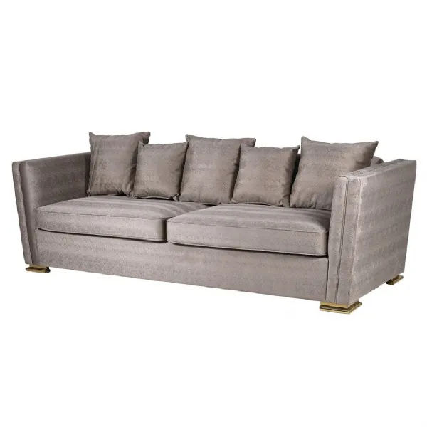 Beige 3 Seater Box Sofa