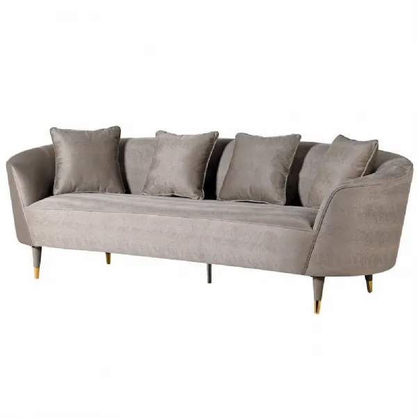 Mink Hide Print Curved 3 Seater Sofa