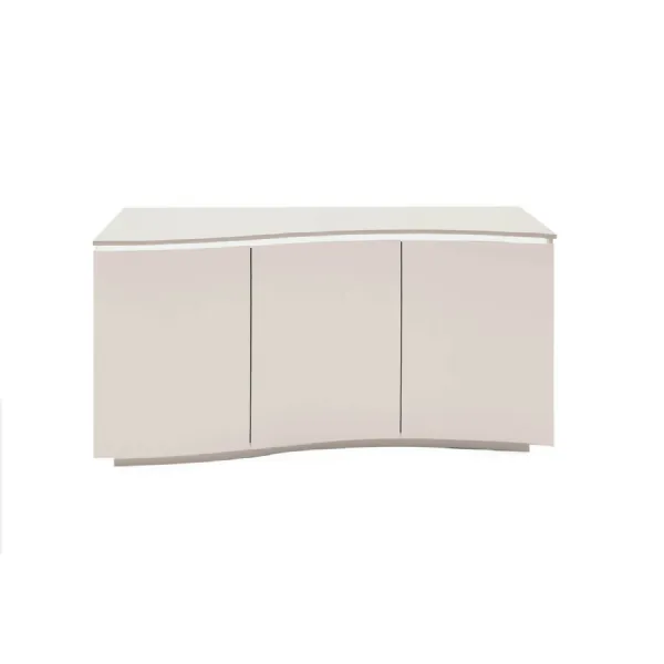 Putty Gloss Finish Wooden Wide Sideboard with LED