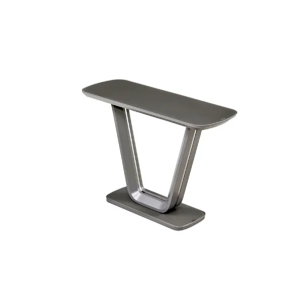 Graphite Grey Matt Console Table with Glass Top