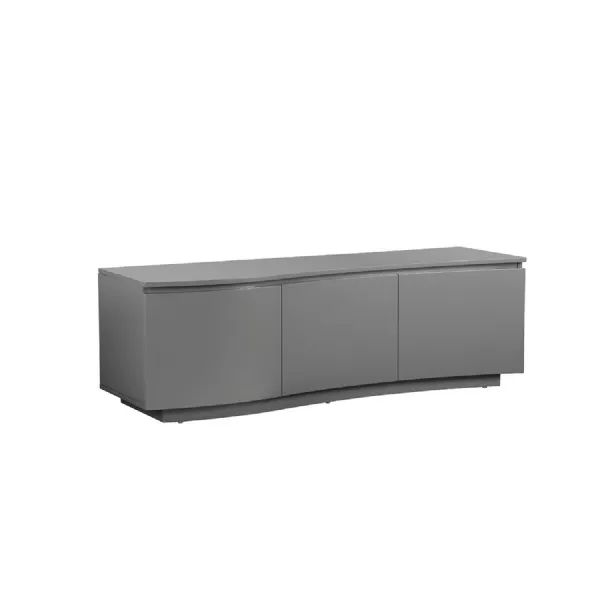 Large Graphite Grey Gloss TV Media Cabinet with LED Light