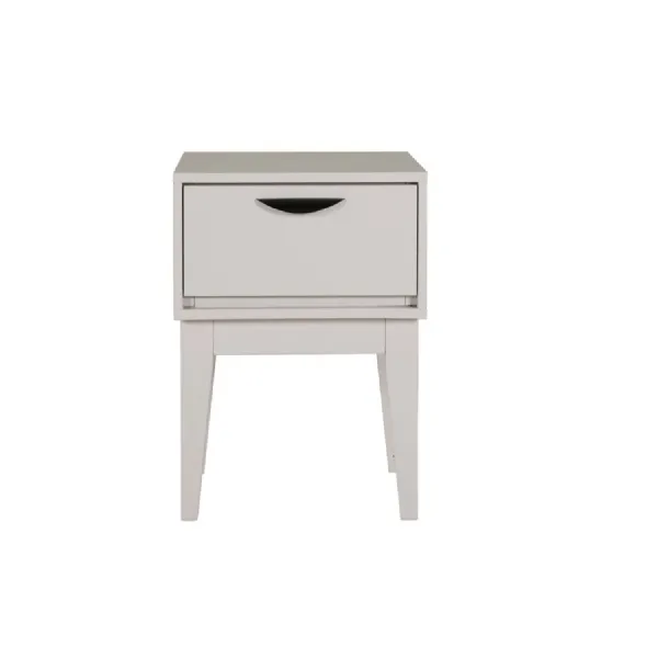 Modern Taupe Wooden 1 Drawer Bedside Cabinet
