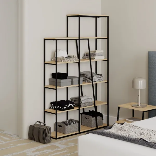 Pal Modern Bookcase Display Unit Natural Oak Effect Tall 178cm