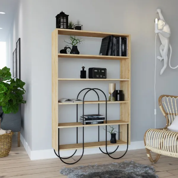 Norfolk Modern Bookcase Display Unit Natural Oak Effect Tall 159.1cm