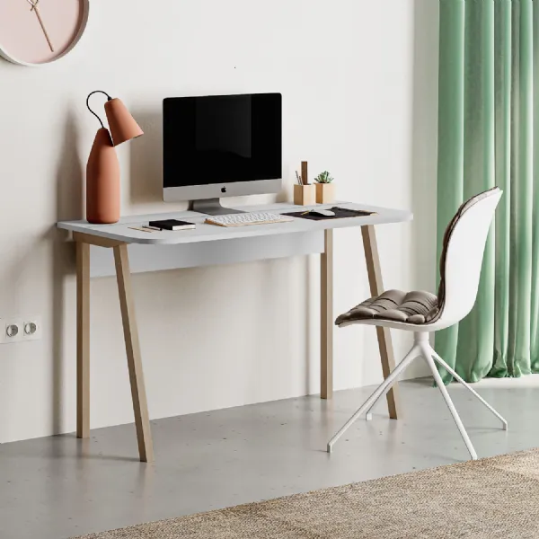 Luton Modern Desk White 120cm Wide