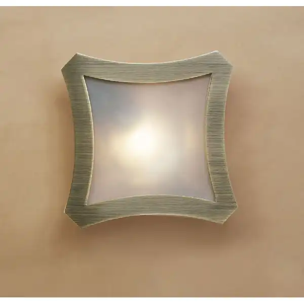 Rosa Del Desierto Flush Ceiling Large Square 1 Light R7S 78mm, Antique Brass