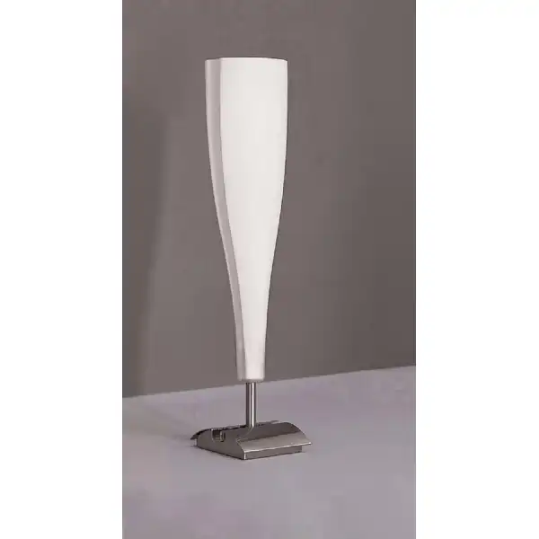 Java Table Lamp Big 1 Light E14, Satin Nickel Frosted White Glass