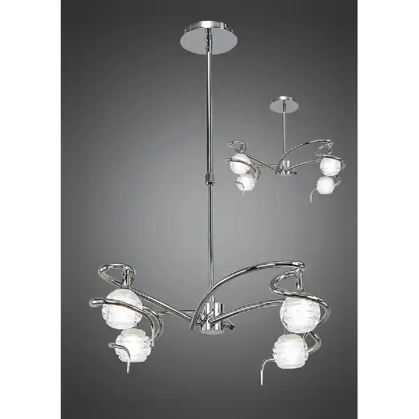 Dali Telescopic Pendant Convertible To Semi Flush 4 Light G9, Polished Chrome